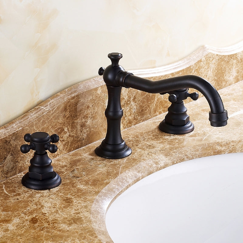 HMR - Chester Traditional Double Handle Bathroom Widespread Sink Faucet