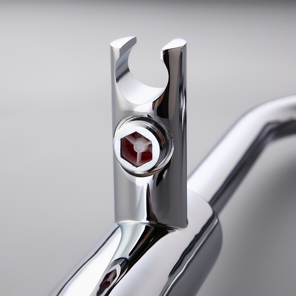 HMR - Brewst Floor Mount Tub Filler Freestanding Faucet in Chrome, Brass