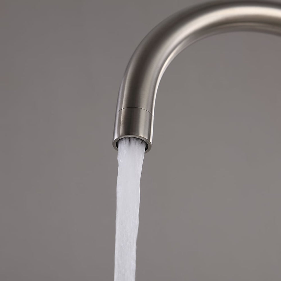HMR - Brewst Freestanding Faucet with Hand Shower in Brushed Nickel, Brass