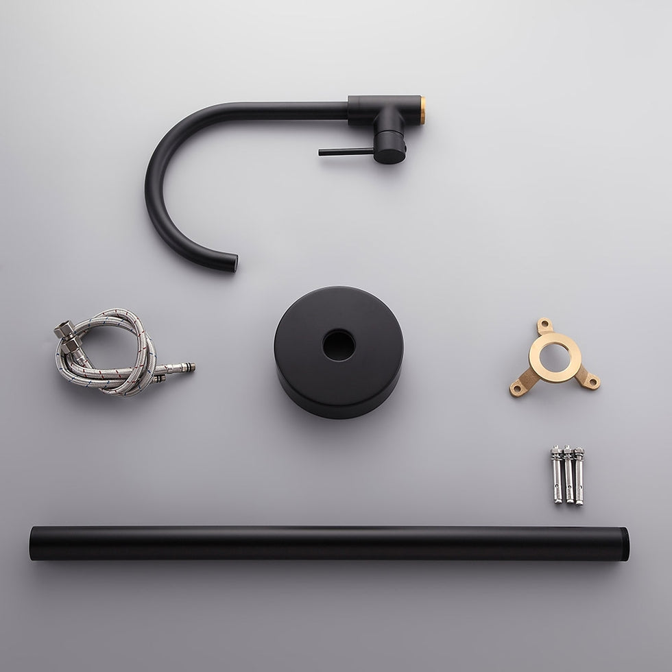HMR - Brewst Freestanding Tub Filler Faucet in Matte Black, Brass