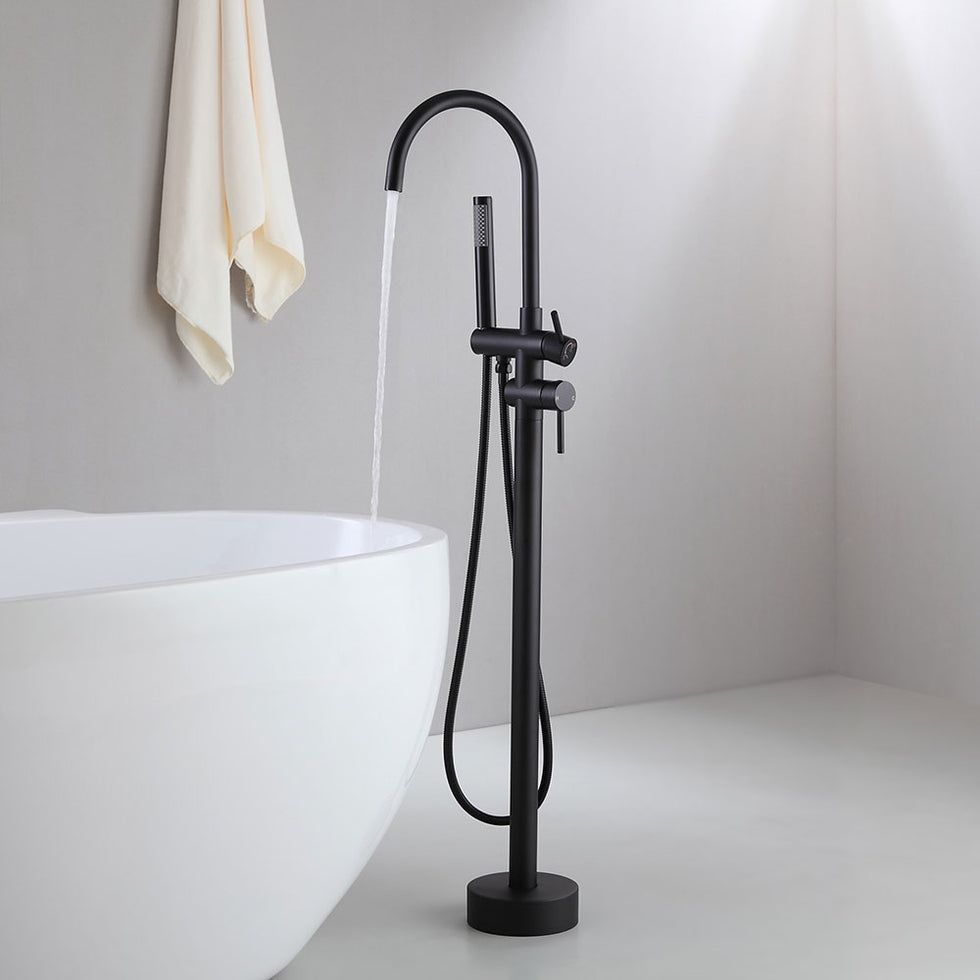 HMR - Brewst Gooseneck Freestanding Filler Faucet in Matte Black