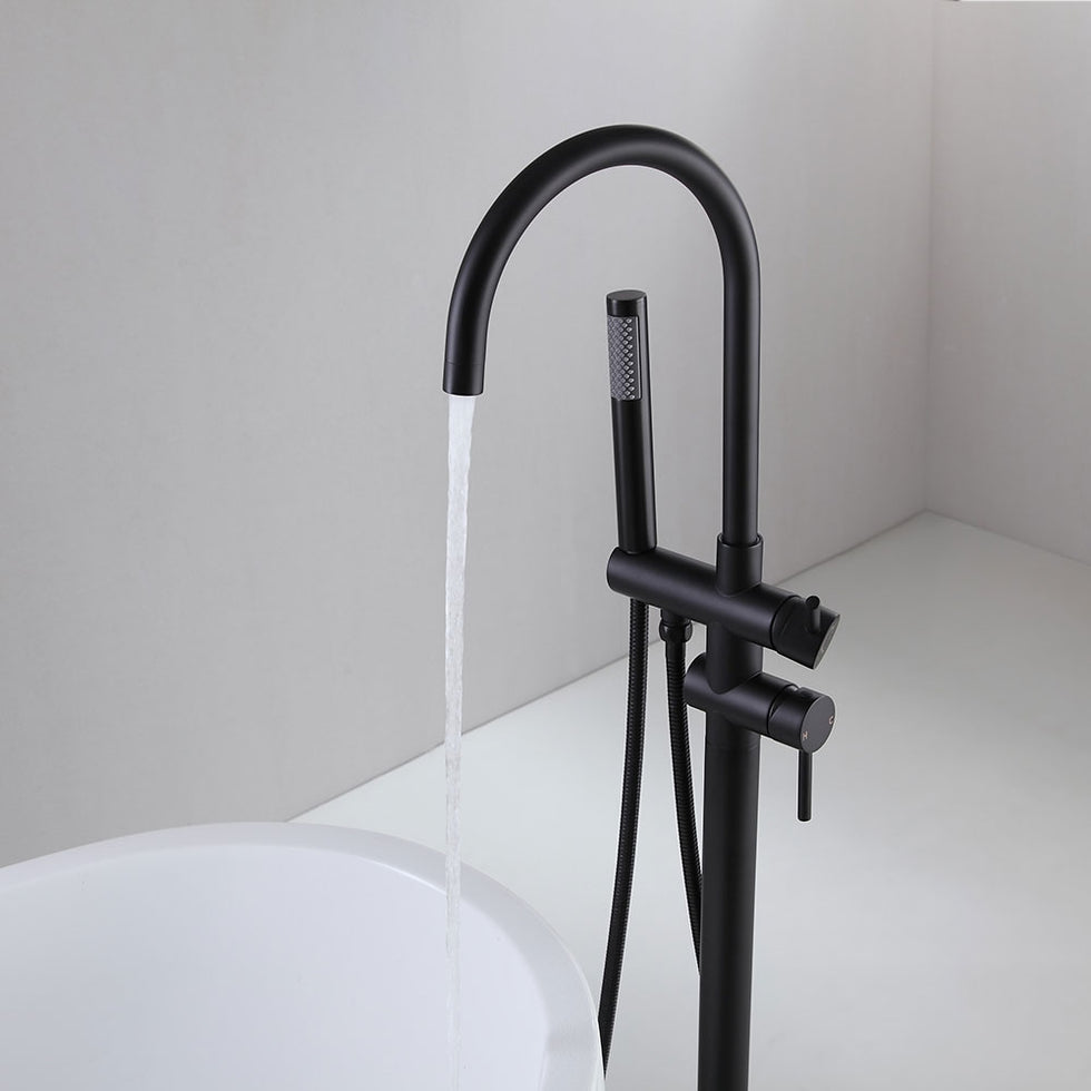 HMR - Brewst Gooseneck Freestanding Filler Faucet in Matte Black