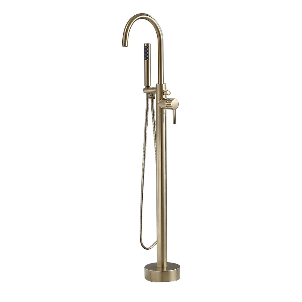 HMR - Brewst Freestanding Tub Filler Faucet in Brass, Brushed Gold