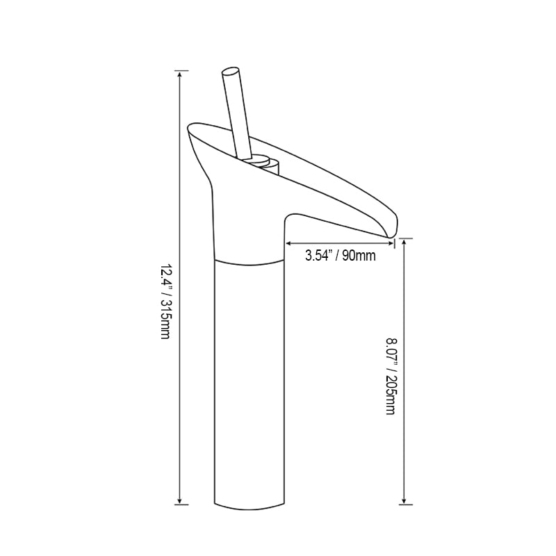 HMR - Ashfie Classic Single Tall Waterfall Basin Mixer Tap