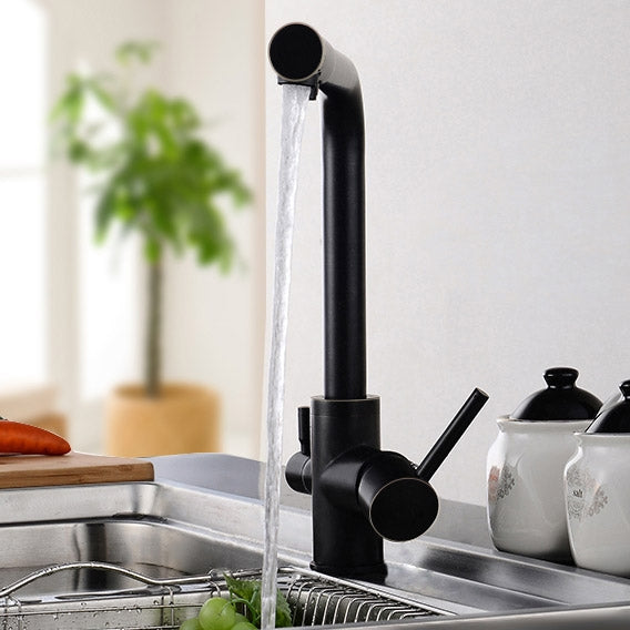 HMR - Stev Monobloc Dual Lever Kitchen Mixer Tap with Water Filtering in Antique Black