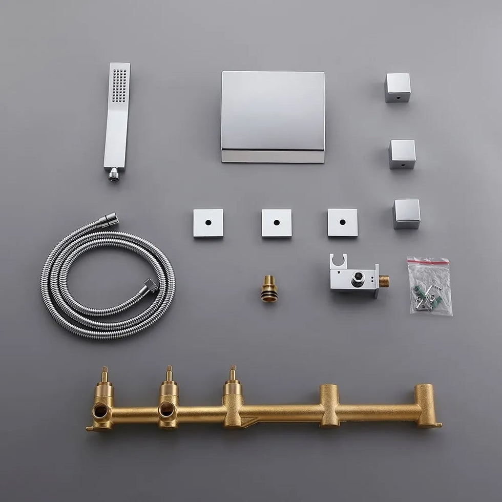 HMR - Moda Wall-Mounted Waterfall Faucet in Polished Chrome, Solid Brass