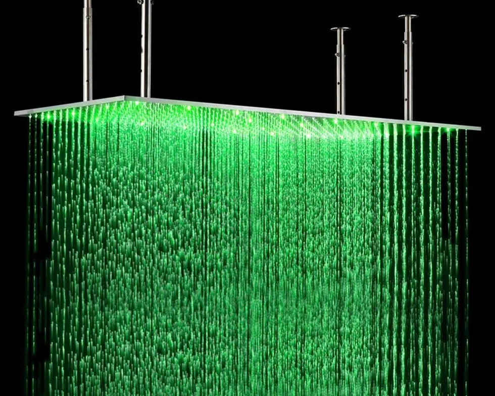 HMR - Modern Luxurious 20"x40" Ceiling Mounted Rain Shower Head with LED