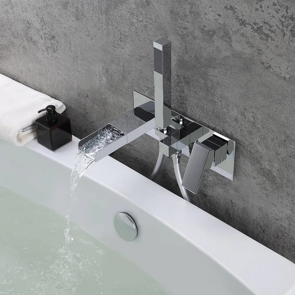 HMR - Mill Wall-Mount Tub Filler Faucet in Chrome, Solid Brass