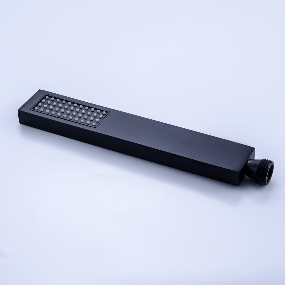 HMR - MILL Deck-Mount Waterfall Faucet with Handshower in Matte Black
