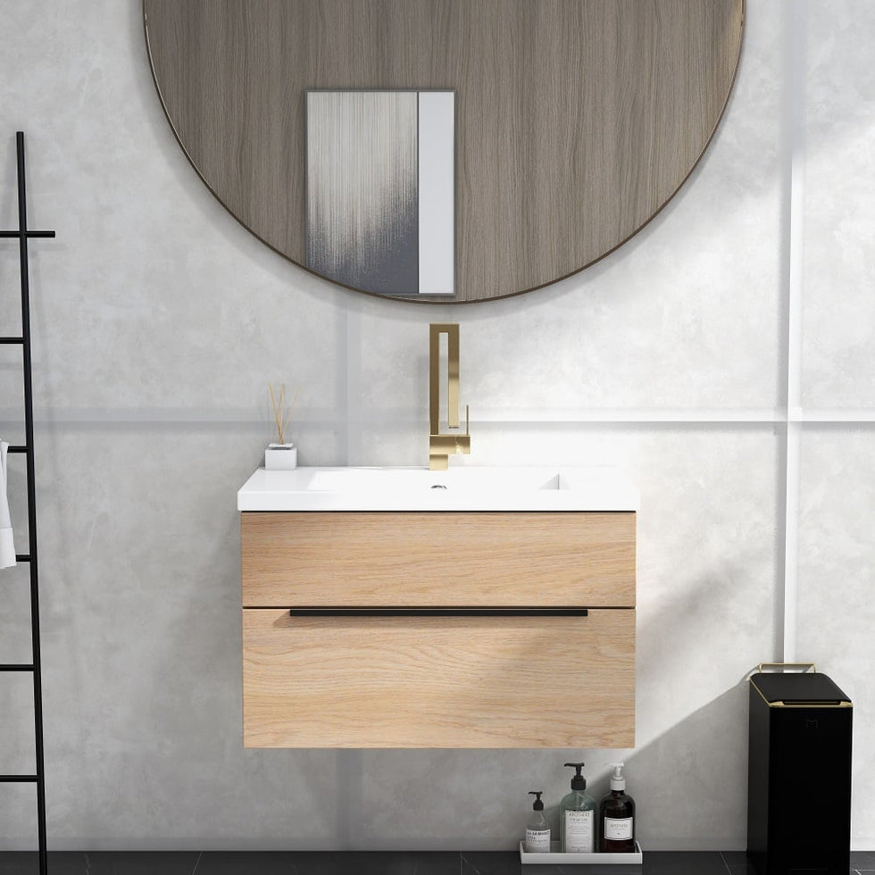 HMR - Modern Single Handle 1-Hole Bathroom Sink Faucet with Waterfall Spout Brass