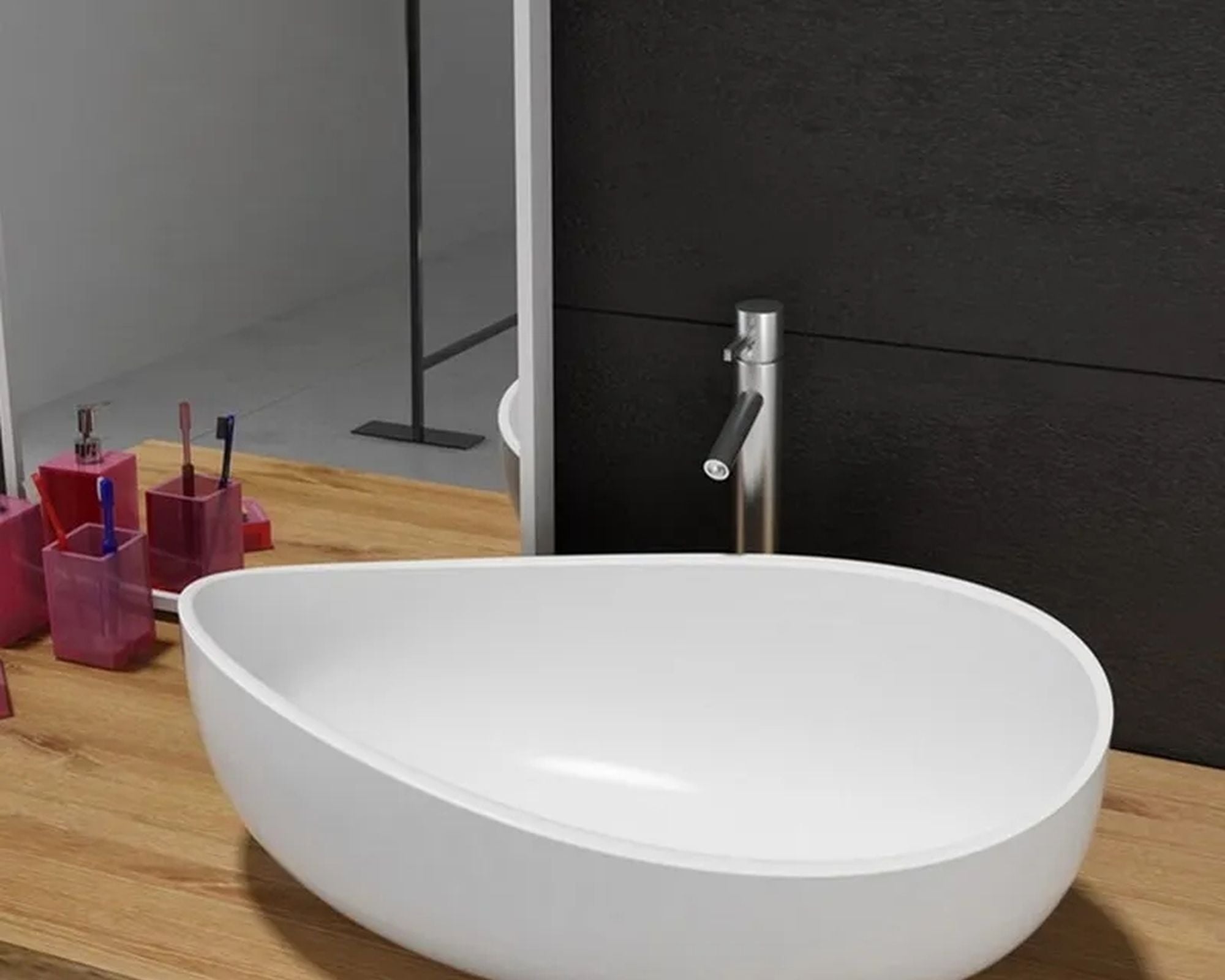 HMR - Modern Bathroom Vessel Sink with Pop Up Drain