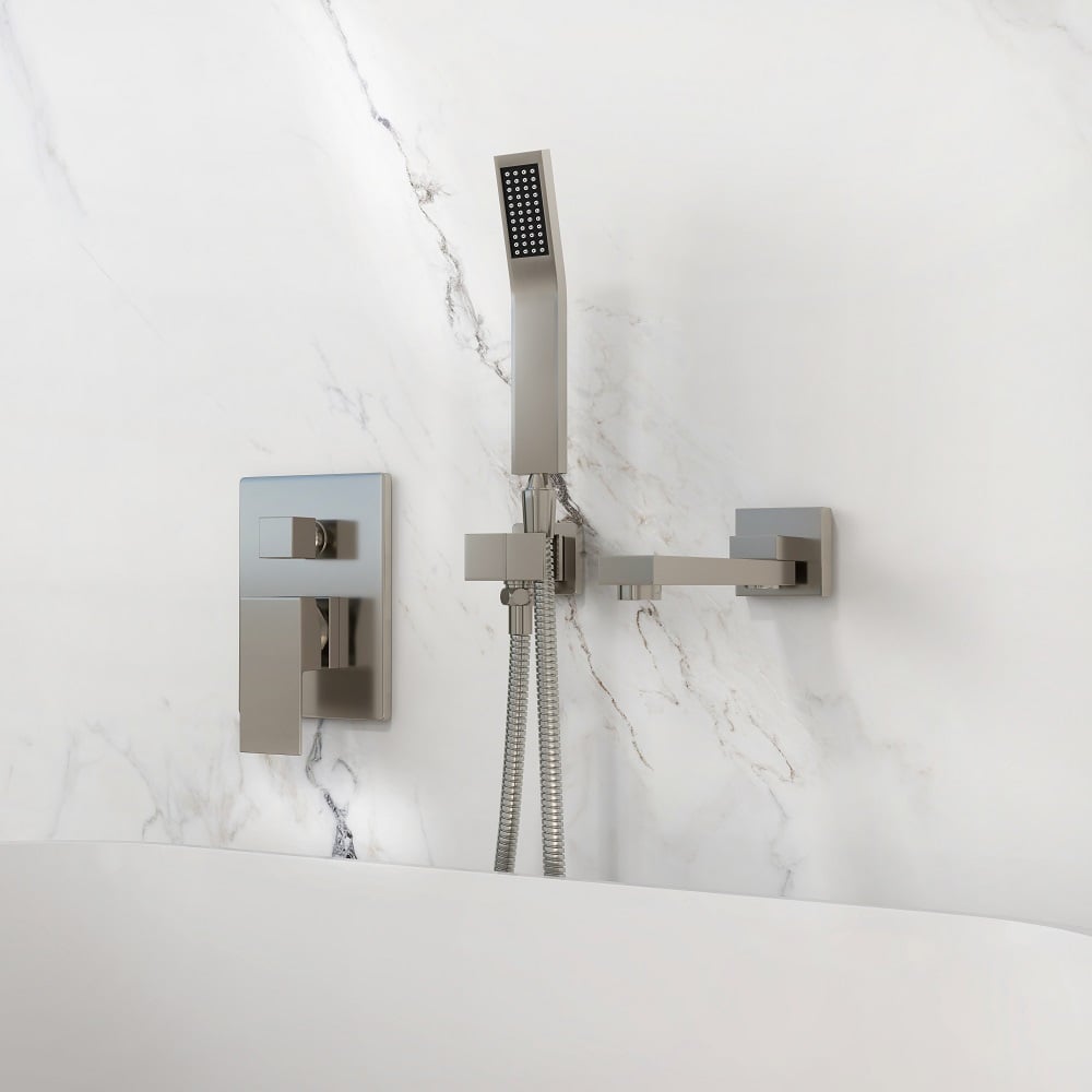 HMR - Ultramodern Wall Mounted Swirling Tub Filler Faucet with Hand Shower