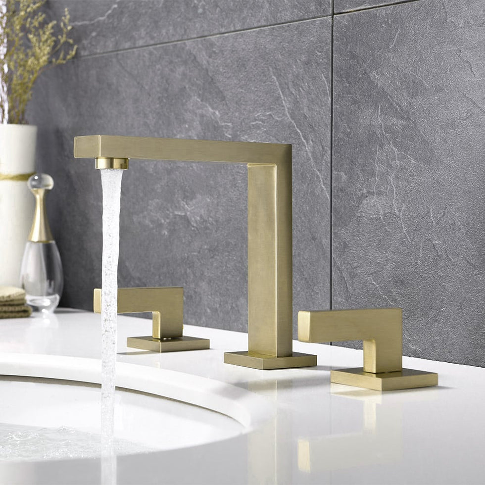 HMR - Modern Widespread Bathroom Sink Faucet Double Handle