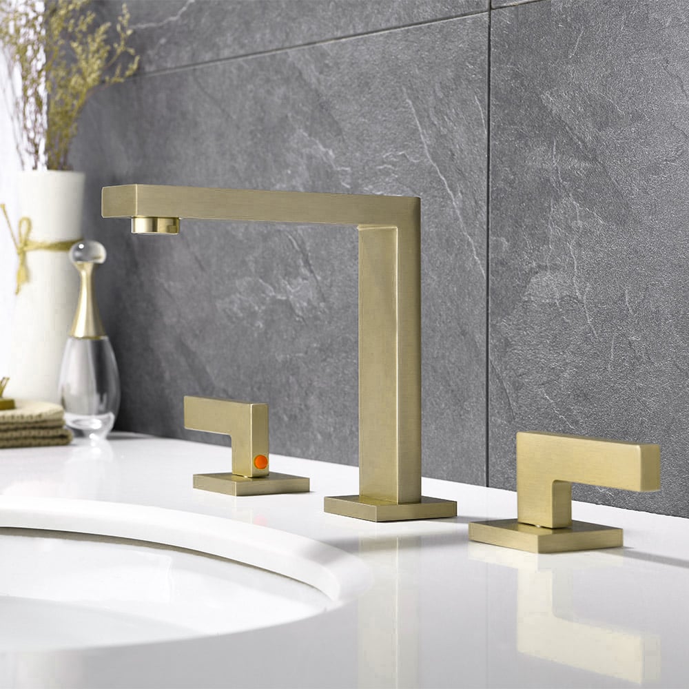 HMR - Modern Widespread Bathroom Sink Faucet Double Handle