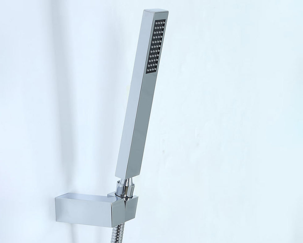 HMR - Wall Mount Waterfall 2-Handle Faucet with Hand Shower in Chrome
