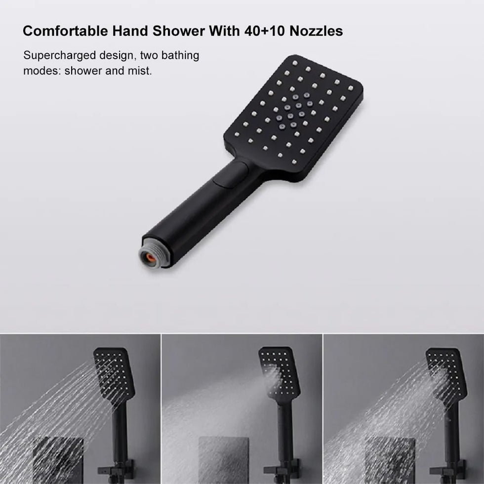 HMR - 20'' Thermostatic Shower System with Hand Shower and 3 Body Jets