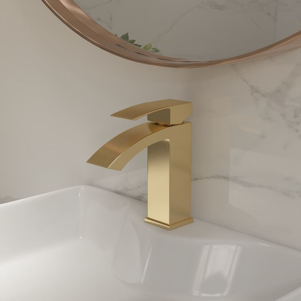 HMR - Single Hole Deck Mounted Bathroom Sink Faucet