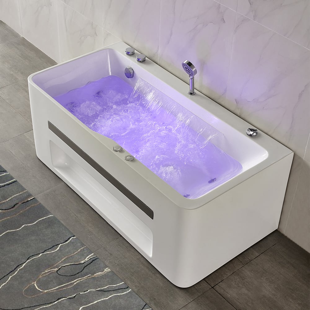 HMR - 67'' Massage Bathtub with Ambient Lighting 97-Gallon Capacity