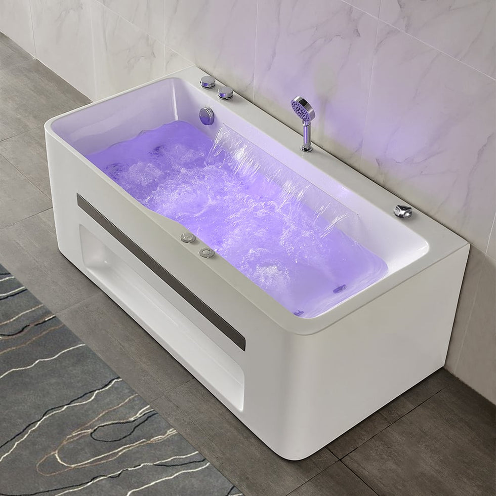 HMR - 67'' Massage Bathtub with Ambient Lighting 97-Gallon Capacity