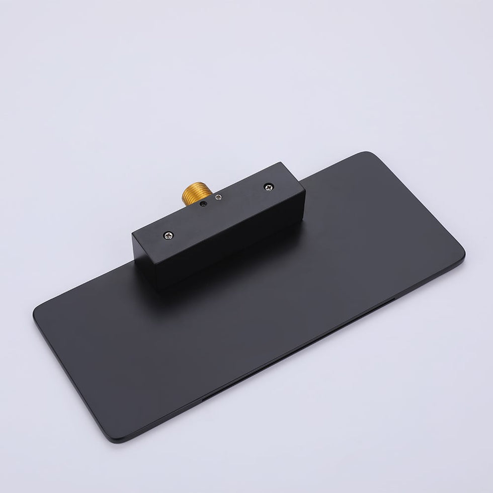 HMR - Single Handle Wall Mount Bathroom Sink Faucet Solid Brass in Black
