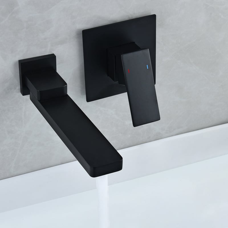 HMR - Wall Mount Sink Faucet in Black