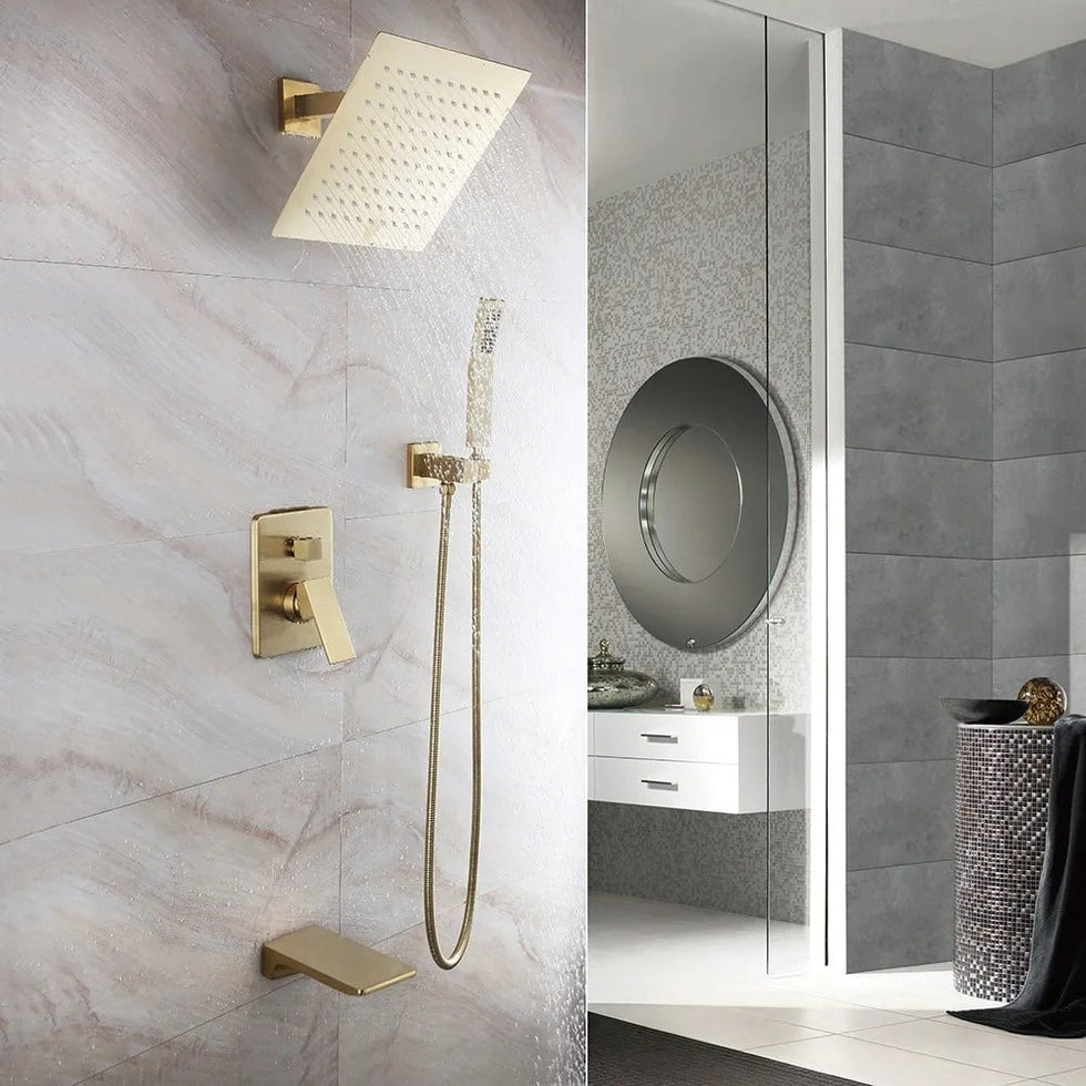 HMR - Wall Mount Rainshower Hand Shower & Tub Spout Shower System