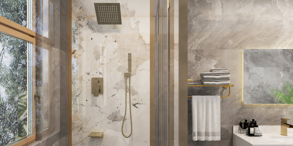 HMR - Wall Mount Rainshower Hand Shower & Tub Spout Shower System