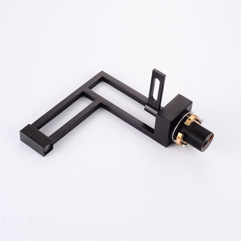 HMR - Geometric Bathroom Sink Faucet Solid Brass Architectural Design in Black