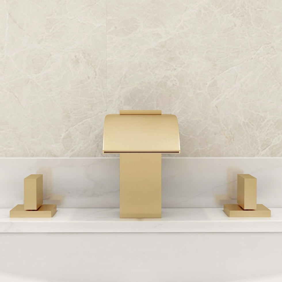 HMR - Double Handle Sink Faucet Solid Brass in Milly
