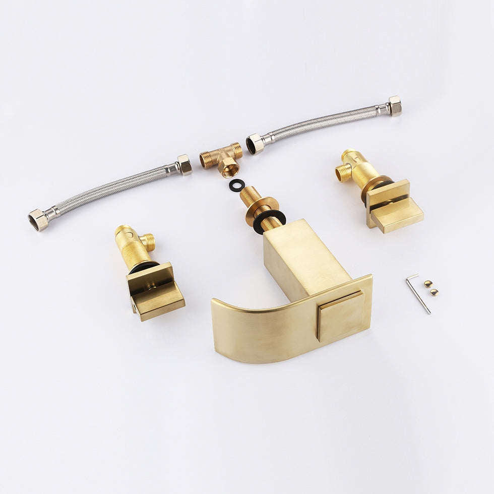 HMR - Double Handle Sink Faucet Solid Brass in Milly
