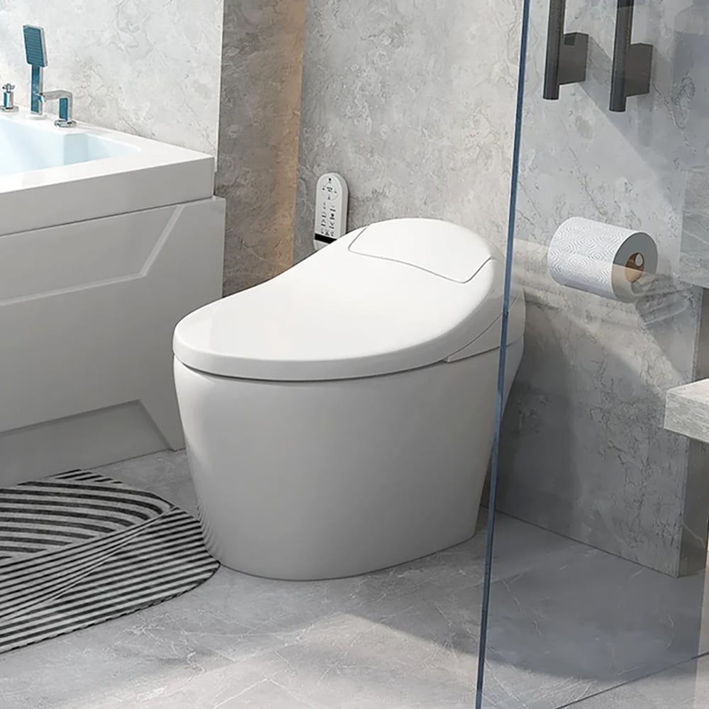 HMR - Modern Smart One-Piece Toilet and Bidet Foot Induction and Automatic Flushing in White