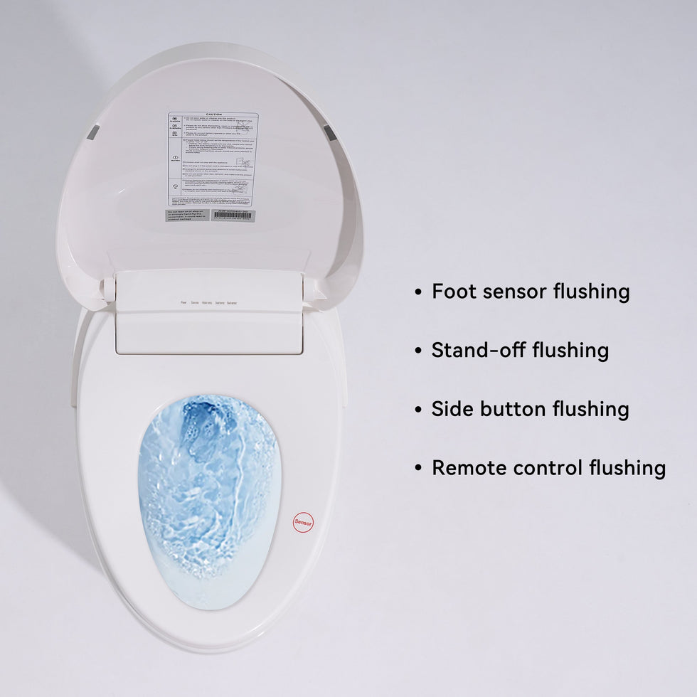 HMR - Modern Smart One-Piece Toilet and Bidet Foot Induction and Automatic Flushing in White