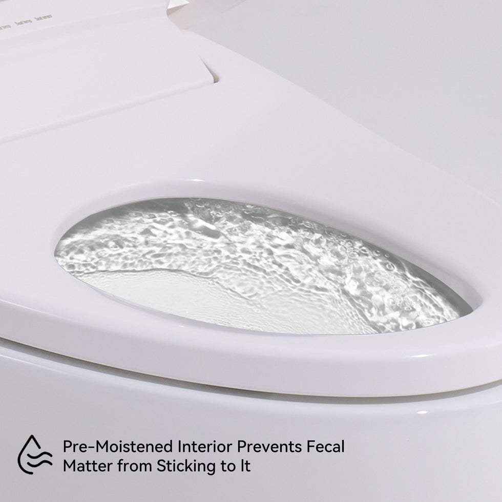HMR - Modern Smart One-Piece Toilet and Bidet Foot Induction and Automatic Flushing in White