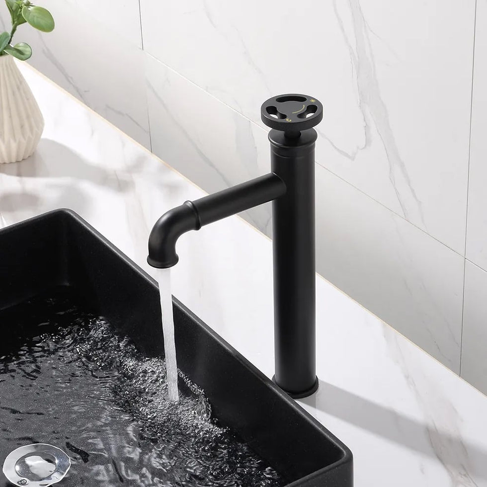 HMR - Ruth Vessel Sink Faucet Single Handle in Matte Black, Brass