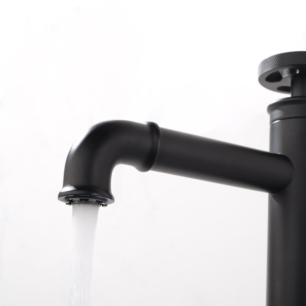 HMR - Ruth Vessel Sink Faucet Single Handle in Matte Black, Brass