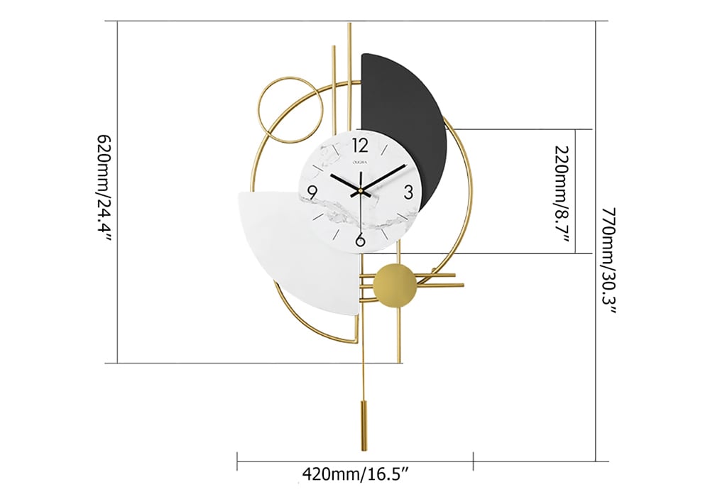 HMR - Modern 3D Round Wall Clock