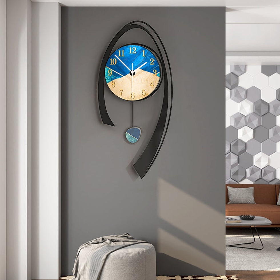 HMR - Wall Clock Home Background Hanging Art in Multi-Color