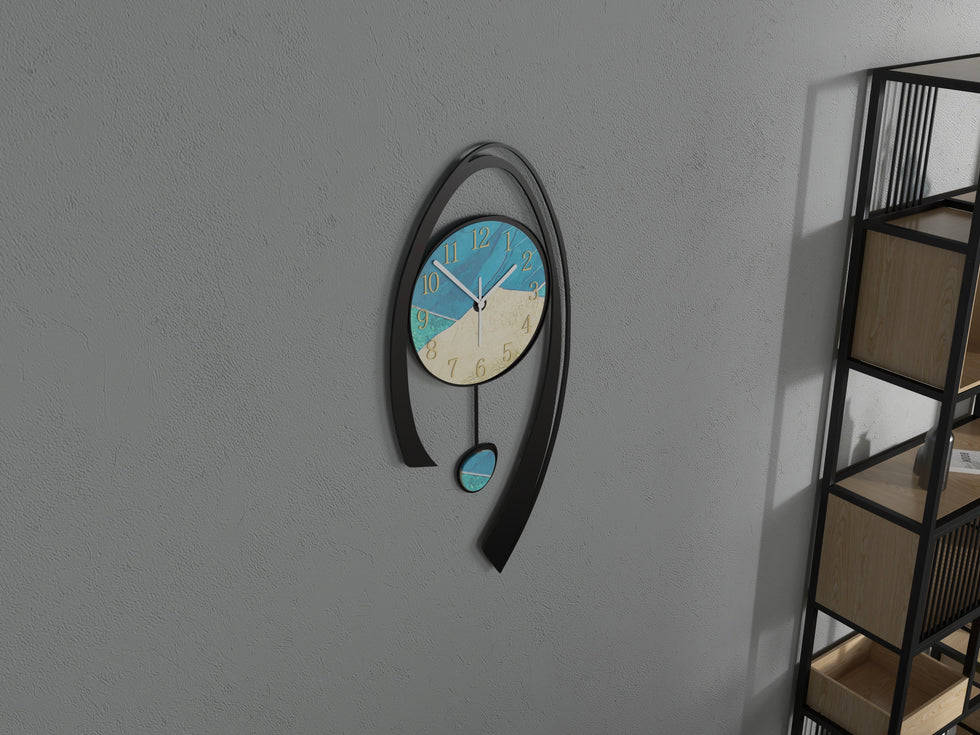 HMR - Wall Clock Home Background Hanging Art in Multi-Color