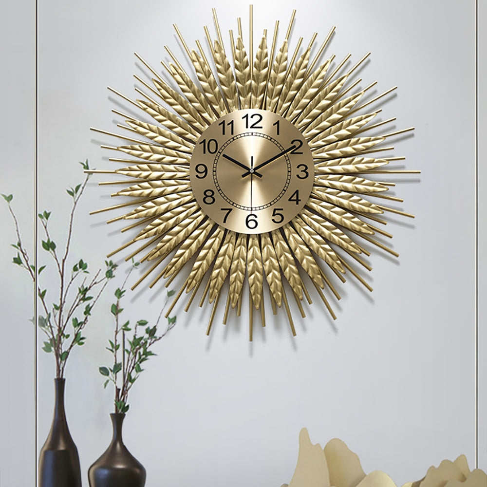 HMR - 3D Sunburst Metal Oversized Wall Clock