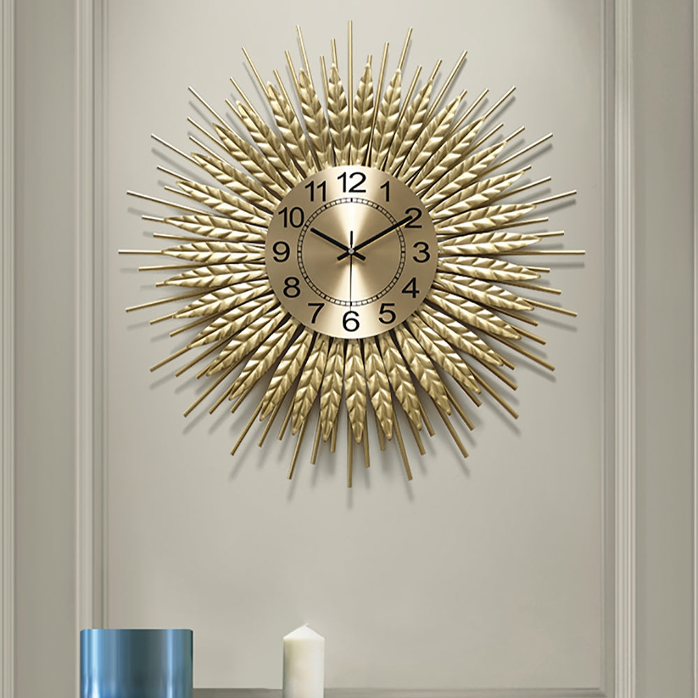 HMR - 3D Sunburst Metal Oversized Wall Clock