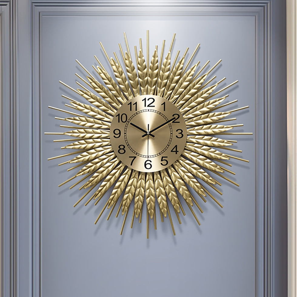 HMR - 3D Sunburst Metal Oversized Wall Clock