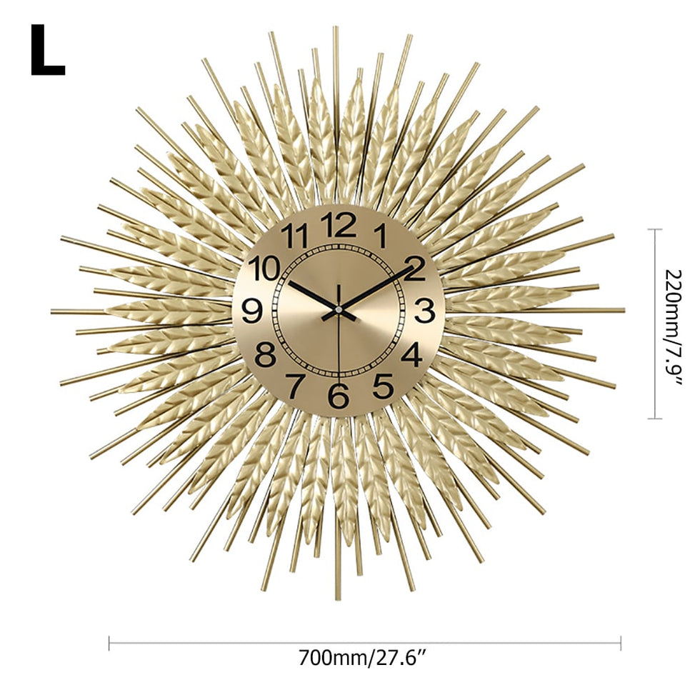 HMR - 3D Sunburst Metal Oversized Wall Clock