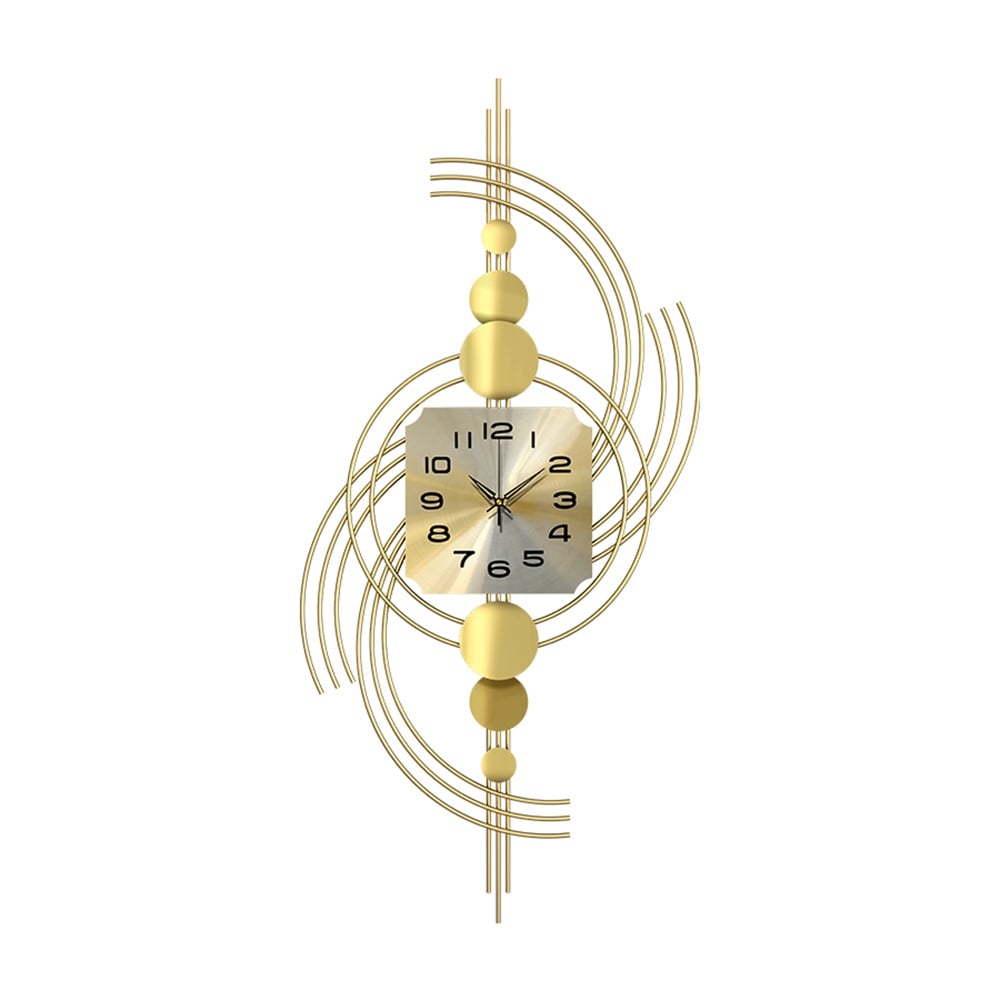 HMR - Modern 3D Metal Wall Clock with Golden Geometric Frame