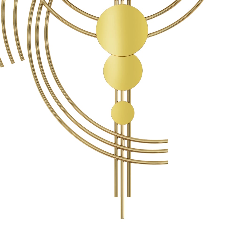 HMR - Modern 3D Metal Wall Clock with Golden Geometric Frame