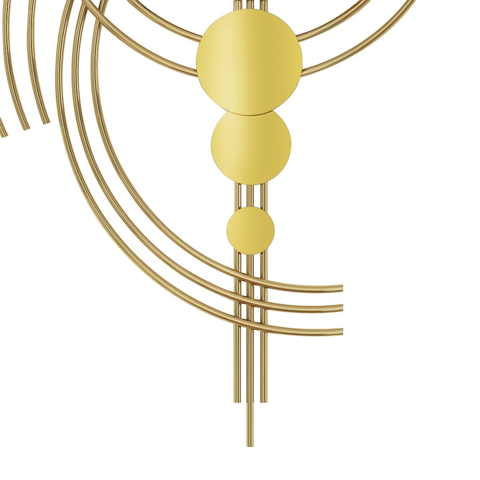 HMR - Modern 3D Metal Wall Clock with Golden Geometric Frame