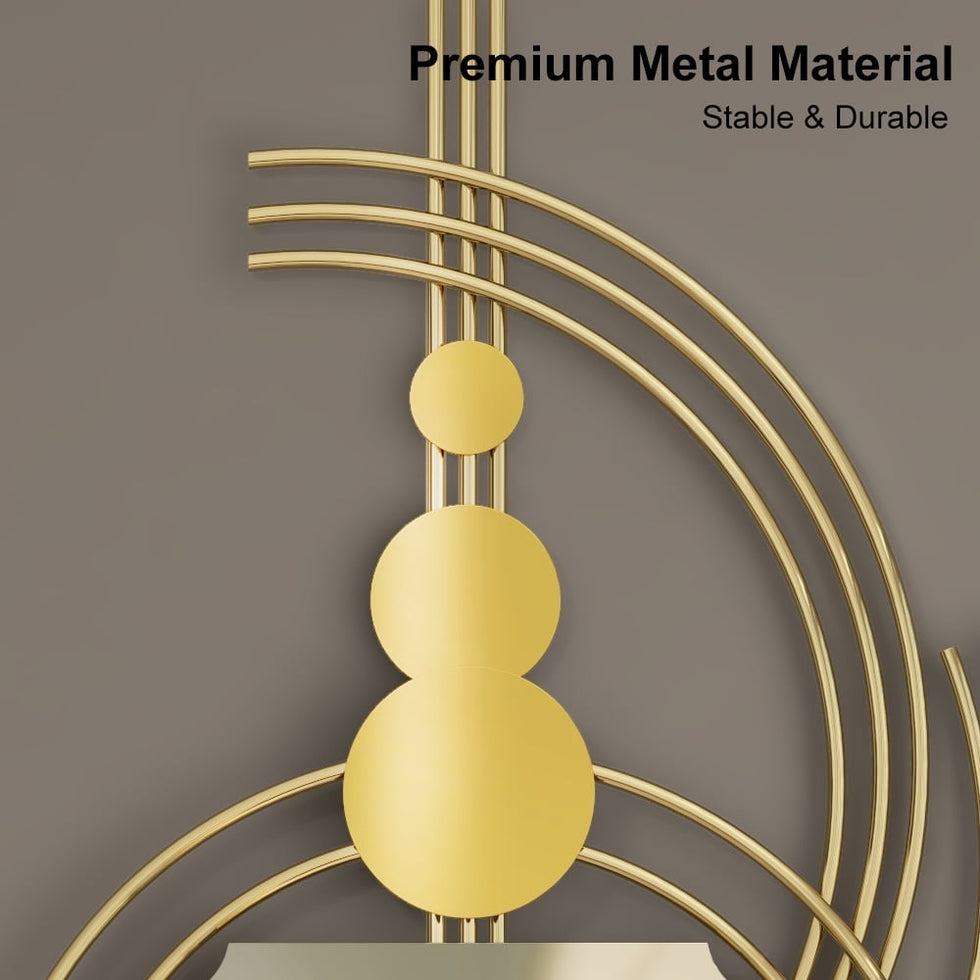 HMR - Modern 3D Metal Wall Clock with Golden Geometric Frame