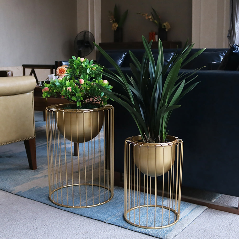 HMR - Modern 19.7" Flower Stand Gold Plant Stand for Flower Stand