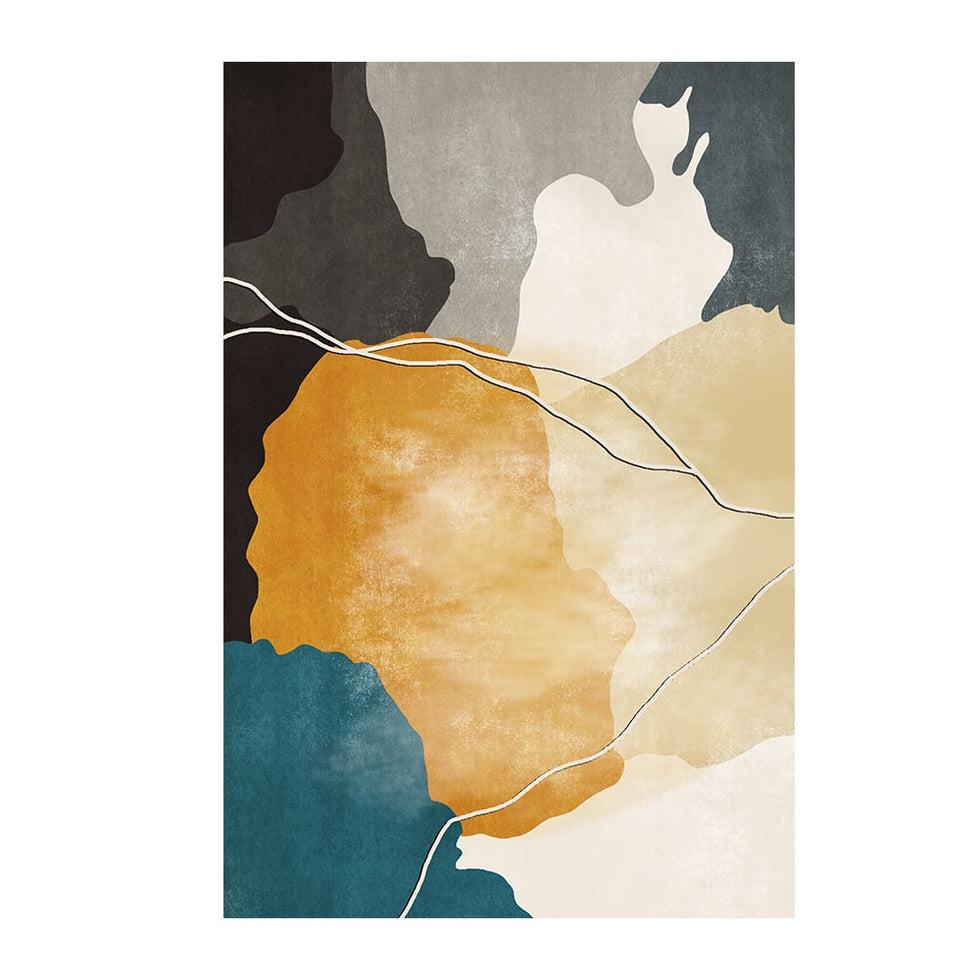 HMR - Rectangle Abstract Indoor Area Rug 5" x 7" in Ink