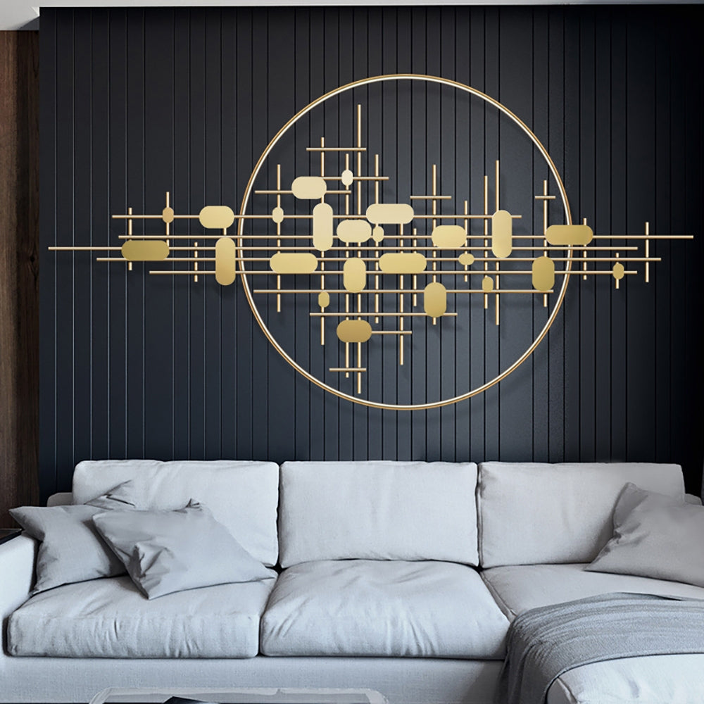 HMR - 3D Big Wall Decorative Metal Home Hanging Art in Gold
