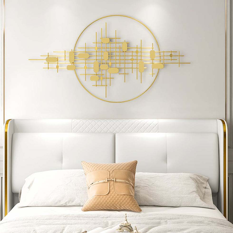 HMR - 3D Big Wall Decorative Metal Home Hanging Art in Gold